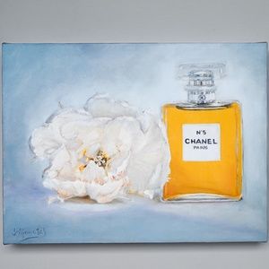 Chanel#5 and tulip   12" x 16" original oil painting